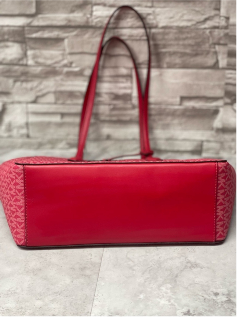 Michael Kors Marilyn Tote & Matching Wallet MK Logo Dark Raspberry - Picture 6 of 16